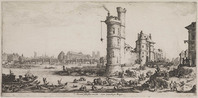 KG 10775
<br/>
Gezicht op de Pont Neuf
<br/>
<em>Callot, Jacques (1592 - 1635)</em>